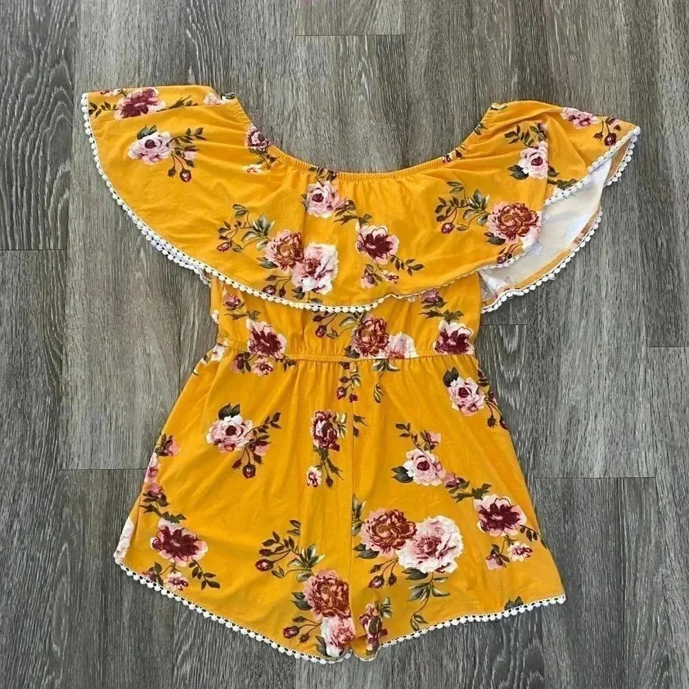 Womens Riley & James Yellow Romper - M - Picture 4 of 5